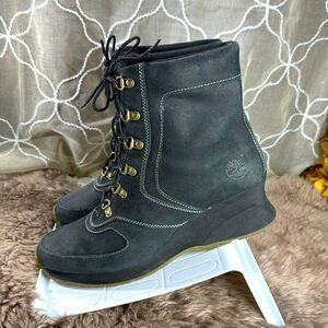 (F1) Timberland Women's Black Leather Wedge Boots Size 9.5/55351
